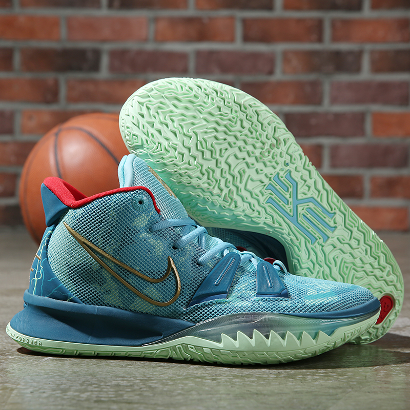 Nike Kyrie 7 Jade Blue Gold Red Shoes